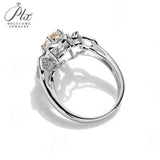 Oval Cut Hollow Circle Champagne Moissanite Ring Women Only Gifts For Festivals And Anniversaries