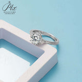 Round Shape Moissanite Petal Half-Eternity Ring Women Only Gifts For Festivals And Anniversaries
