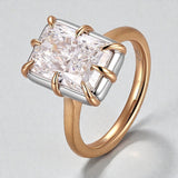 Radiant Cut Ring with 5CT D Color Moissanite Diamond 10k 14k 18K Gold Plated 925 Silver for Women Man Engagement Wedding Jewely