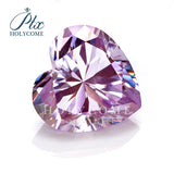 Multicolor Heart Cut Moissanite - Garnet Red Light Purple Sakura Pink Plated Iridescent Gem for Anniversary Jewelry