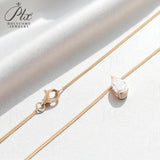 10K 14K 18K Yellow Gold Snake Chain Necklace 2CT Pear Cut Lab Diamond Pendant Necklace Custom Birthday Anniversary Gift