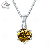 Moissanite Pendant Classical 6 Prongs 12 Color 925 Sterling Sliver Fine Jewelry Necklace Lady Birth Stones Wedding Gift Jewel