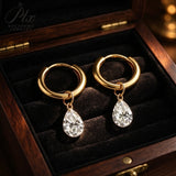 Lab Grown Diamond Earrings New Arrival Design 10K/14K/18K Solid Yellow Gold Pear Cut 1ct DEF VS Minimalist Stud Earrings for Women Hypoallergenic for Daily Wear Factory Direct Supply