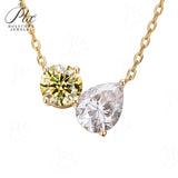 Round 6.5mm Pear 7×9mm Moissanite Diamond Necklace 3EX Hearts and Arrows  VVS1 D Color Ruby Sapphire  Columbia Emerald  Fancy Color Moissanite  Gift