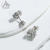 Flower-Shaped Earring Jewelry with Moissanite/Sapphire/Ruby 925 Sterling Silver Plated Screwback Earrings for Women
