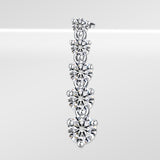 Moissanite Earrings Tassel Pendant Ear Stud Piercing  Ten Stones Round Shape 925 Sterling Silver Top Quality Wedding Jewelry