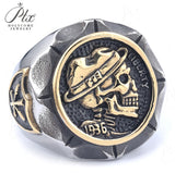 Men’s Punk Skull Rings Stainless Steel Multi-Style Hip-Hop Biker Fashion Jewelry Personality Rock Ring Party Charm Gift