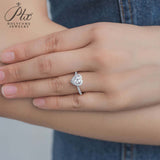 Heart Cut 1CT 925 Sterling Silver Halo Moissanite Ring Women Only Gifts For Festivals And Anniversaries