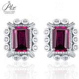 Customized Earrings Emerald Princess Ruby Sapphire Colombia Padparadscha S925 Styles Ear Studs for Thanksgiving Christmas Gift