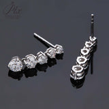 Moissanite Earrings Tassel Pendant Ear Stud Piercing  Ten Stones Round Shape 925 Sterling Silver Top Quality Wedding Jewelry