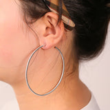 Customized Big Hoop Earrings with 272pcs D Color VVS1 Round  Moissanite Hearts and Arrows for Women Party Gift Fashion Jewelry