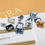 Wholesale Price Moissanite Stone Emerald Cut D Color Blue Green  VVS1 with GRA Certificate 0.5ct-10ct Gemstones