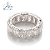 Emerald Cut Moissanite Eteinity Band Ring