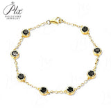 Moissanite Bracelet with 2.4CT D White/Black/Vivid Blue/Green Round Moissanite 925 Silver Plated Gold Women Man Party Gift Daily