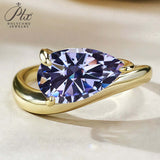 S925 Ring With 3CT Pear Shaped Moissanite D Color/Ruby/Sapphire/Colombian Emerald /Zambian Emerald VVS1 Clarity Customized For Banquet & Festival Gifts