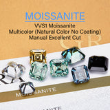 Luxury Multicolor Moissanite Gemstones  Asscher Cut Loose Diamonds  Perfect for Rings Earrings & Pendant Making