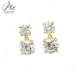 Earrings with 5.6/10CT D Color Round Moissanite 925 Silver Plated White Yellow Gold Ear Stud for Women Fashion Daily Jewely Gift