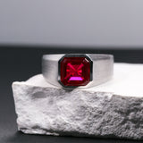 Moissanite Lab Grown Gemstone Ring Asscher Cut Moissanite Ruby Sapphire Colombian S925 Woman Man Anniversary Party Daily Charms