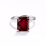Ruby/Sapphire/ZambiaMoissanite Plated 11-Color Radiant-Cut Ring Classic Ladies' Jewelry Holiday Gift Anti-Allergic