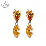 Moissanite Earrings with 4CT Multicolor Pear Marquise Cut Moissanite 925 Silver Ear Stud for Woman Fashion Daily Christmas Jewely
