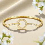 Moissanite Round Cut Multi Style Lock Design Bracelet Premium Radiant Jewelry Versatile Lock Trendy Bracelet Popular Gift Idea