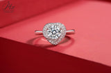 Round Cut 1CT Love Flower Bud Shape Adjustable Moissanite Ring