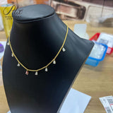 Nine Waterdrop Necklace Moissanite Stones Pear Cut Custom 925 Sterling Silver Collarbone Chain for Women Christmas Gifts Elegant