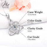 Heart-shaped Clover Necklace 925 Sterling Silver with Moissanite Round Cut VVS1 Jewelry Gift for Women’s Special Occasions