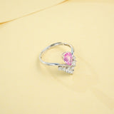 Crown Ring 5X8mm Pear Lab Grown Ruby Sapphire Zambian Padparadscha 925 Silver Ring for Women Man Engagement Christmas Party Gift