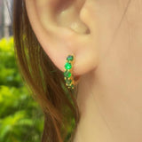 1CT Customize Earrings Moissanite Lab Grown Emerald/Ruby/Sapphire 925 Silver Hypoallergenic Factory Direct Sales for Women Gift