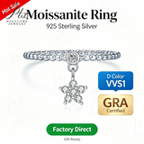 Moissanite Ring Star Cut GRA VVS1 Clarity 925 Sterling Silver Daily Match Office Wear Women Fashion Ring Hypoallergenic