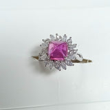 Finger Ring with 4CT Sugar Tower Lab Grown Sapphire Padparadscha 925 Silver for Women Man Engagement Banquet Accasion Christmas