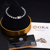 Women's Tennis Chain S925 Silver Moissanite Bracelet For Men D Color Pear Cut Full Moissanite Couple Bracelet