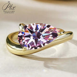 S925 Ring With 3CT Pear Shaped Moissanite D Color/Ruby/Sapphire/Colombian Emerald /Zambian Emerald VVS1 Clarity Customized For Banquet & Festival Gifts