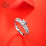 Round Moissanite Double Pavé Band Ring Women Only Gifts For Festivals And Anniversaries