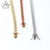 Tennis Bracelets Moissanite Round Bubble Diamond 4mm for Woman Men 925 Silver Plated Hip Hop Chain Bracelet Suitable as a Gift
