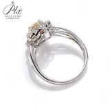 Butterfly Emerald Cut Moissanite Double Band Ring Women Only Gifts For Festivals And Anniversaries