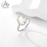 Customized Ring 925 Sterling Silver Moissanite Two-Tone Diamond Tiara Ring With GRA VVS1 E-Cushion 10K 14K 18K Gold Plated Ring