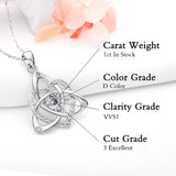 Heart-shaped Clover Necklace 925 Sterling Silver with Moissanite Round Cut VVS1 Jewelry Gift for Women’s Special Occasions