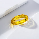 Lab Grown Yellow Garnet & Lab Grown Ruby Ring AGL Certified Faceted Cut Band Direct From Factory Elegant Jewelry Suitable For Daily Wear
