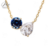 Round 6.5mm Pear 7×9mm Moissanite Diamond Necklace 3EX Hearts and Arrows  VVS1 D Color Ruby Sapphire  Columbia Emerald  Fancy Color Moissanite  Gift
