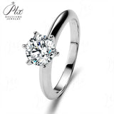 Classic 6 Prongs Setting Round Moissanite Solitaire Ring Women Only Gifts For Festivals And Anniversaries