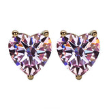 Heart Shaped Stud Earrings Lab Grown Gemstones Ruby Sapphire Emerald S925 Sterling Silver GRA Certificate Charms Birthday Gift