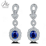 0.8-7CT Oval Cut Ruby/Sapphire/Colombian Emerald Earrings Lab-Grown Gemstone Jewelry Gift for Christmas Easter Hypoallergenic