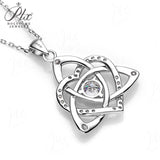 Heart-shaped Clover Necklace 925 Sterling Silver with Moissanite Round Cut VVS1 Jewelry Gift for Women’s Special Occasions