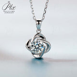 Floral Moissanite 4 Prongs Setting Pendant Necklace Women Only Gifts For Festivals And Anniversaries