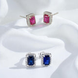 Customized Earrings Emerald Princess Ruby Sapphire Colombia Padparadscha S925 Styles Ear Studs for Thanksgiving Christmas Gift