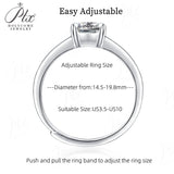 Emerald Moissanite Adjustable Solitaire Ring Women Only Gifts For Festivals And Anniversaries