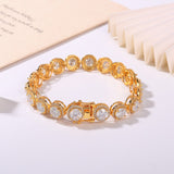 Round Bracelet Adorned with Exquisite Moissanite & Zircon Accents Women's Style 925 Silver Material FashionableHoliday Gift