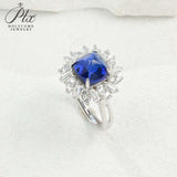 Finger Ring with 4CT Sugar Tower Lab Grown Sapphire Padparadscha 925 Silver for Women Man Engagement Banquet Accasion Christmas